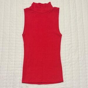 Hudson Jeans Women’s Mock Neck Sleeveless Tank Top Shirt Keyhole Back Pink  EUC